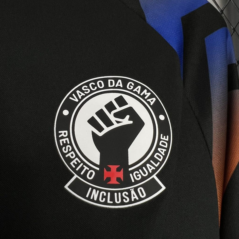 Camisa Vasco Da Gama Warm-up Black 24/25 - Kappa Torcedor Masculina